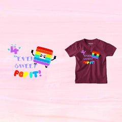4rd Birthday Popi Game Theme Kids T-shirt