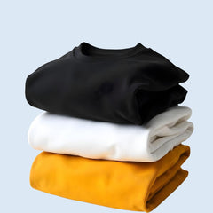 Black-White-Mustard Plain Tshirts 3pc Combo Pack