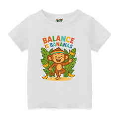Balance is Bananas Funny Yoga Pose kids Tshirts