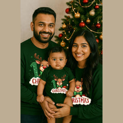 "My First Christmas" Matching Family Outfits - Sweatshirts for Mom Dad and Baby Romper