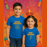 "Super Patakha" & "Mini Patakha" Funny Sibling Diwali T-Shirt Set