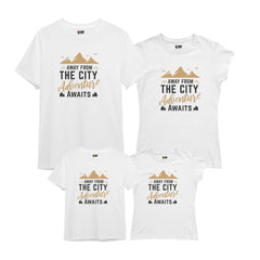 Away from the City Adventure Awaits Printed Family Vacation TShirts