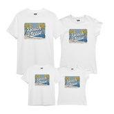 Beach Please text and Nature Scene Printed Family T-Shirts