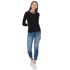 Black Classy Criss-Cross Top