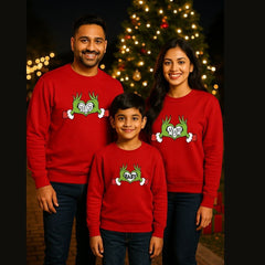 "Grinch Heart Hands Dad" Matching Family Christmas Sweatshirt