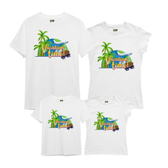 "Vacation Time" Printed White Matching Family T-shirts