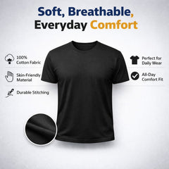 Bold Energy Combo – 3 Plain T-Shirts (Red, Navy Blue & Orange) for Men, Women & Kids