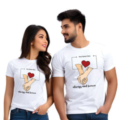 Always & Forever Half Sleeve Printed Couple T-shirt