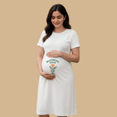 Bump-Friendly Maternity Dress - Printed Blooming Soon