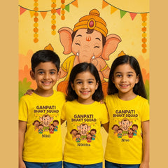 Bappa's Bhakt Brigade – Matching Custom T-Shirts for Kids