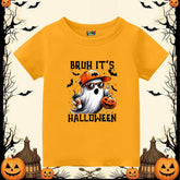 Bruh It's Halloween T-Shirt | Cool Ghost Pumpkin Graphic Tee for Kids | Fun Spooky Season Outfit