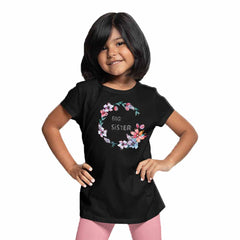 Big Sister with Flower Design T-Shirt