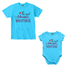 Adorable Brother Sister Sibling Romper With Tshirt