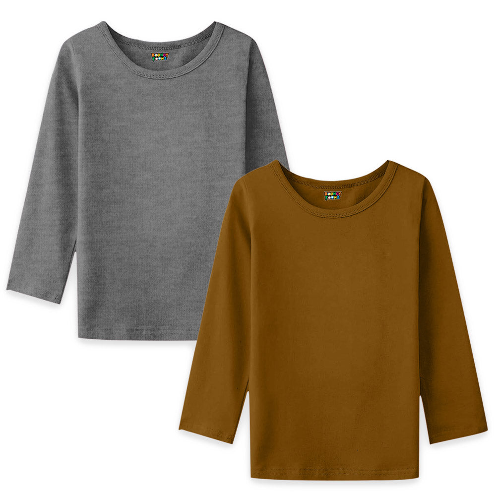 2pc Kids Girls Plain Long Sleeve Tshirts