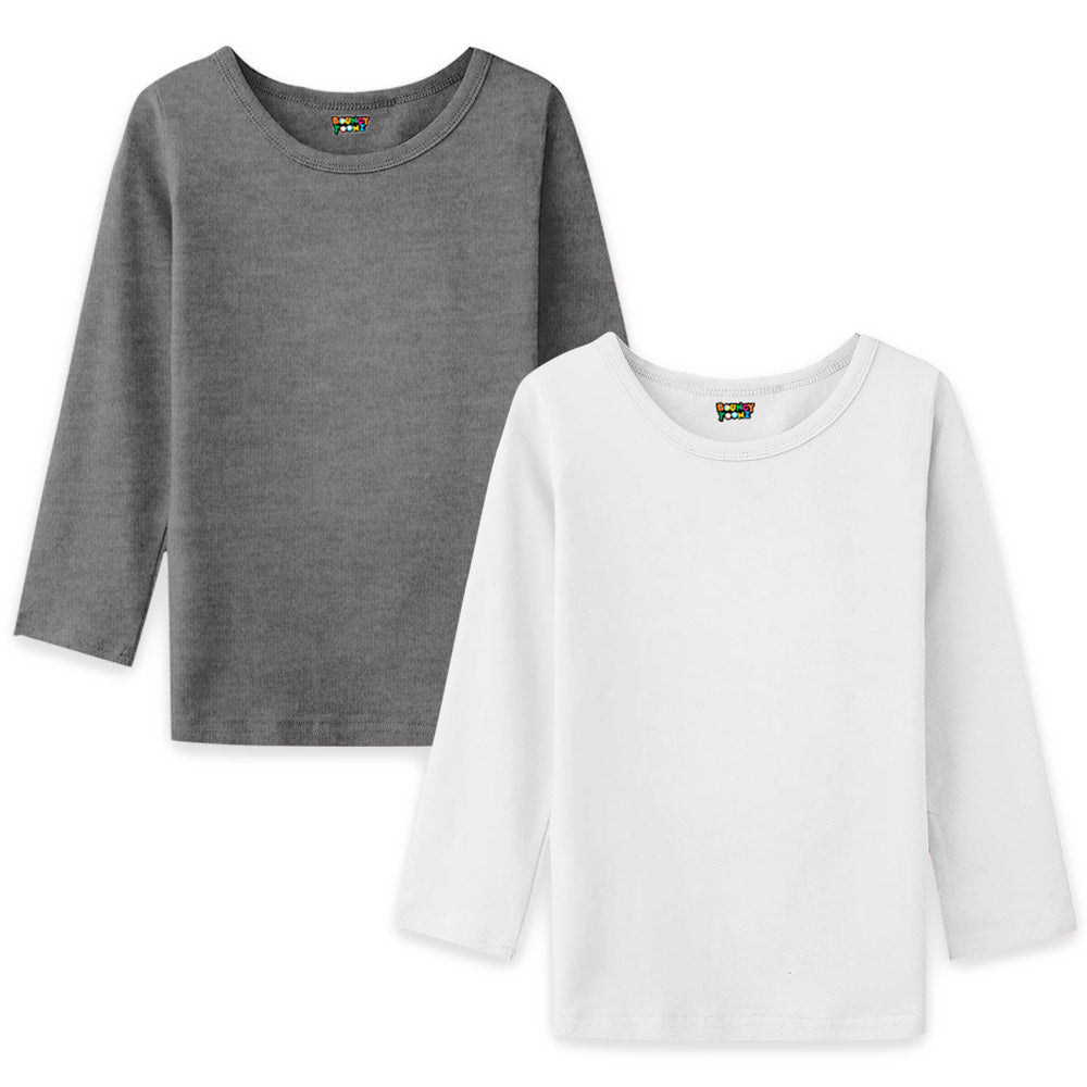2pc Kids Girls Plain Long Sleeve Tshirts