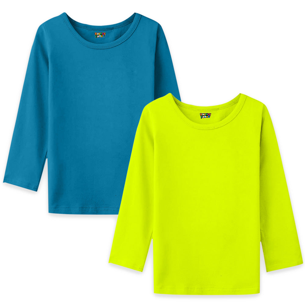 2pc Kids Girls Plain Long Sleeve Tshirts
