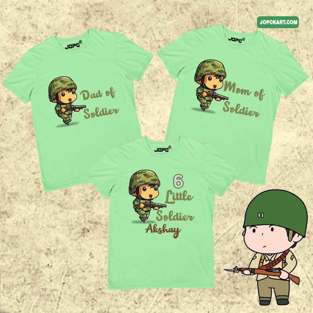 Camouflage Theme Military Inspired Soldier Family Tshirts