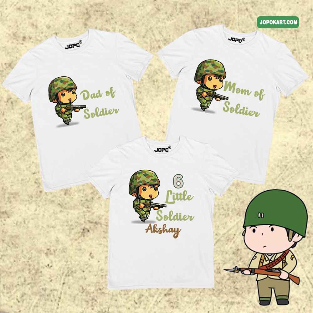 Camouflage Theme Military Inspired Soldier Family Tshirts