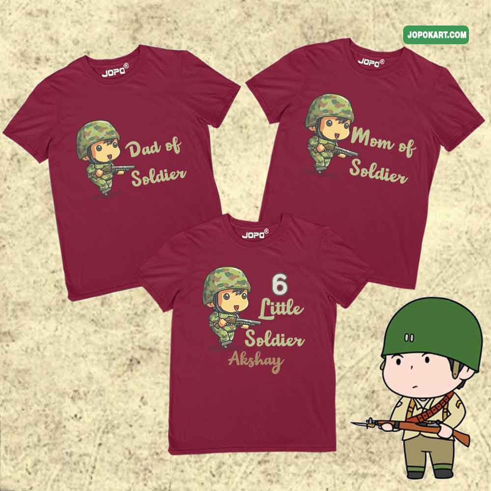 Camouflage Theme Military Inspired Soldier Family Tshirts