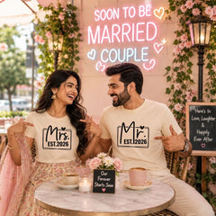 Bride & Groom Couple Matching Tees for Wedding Photoshoot