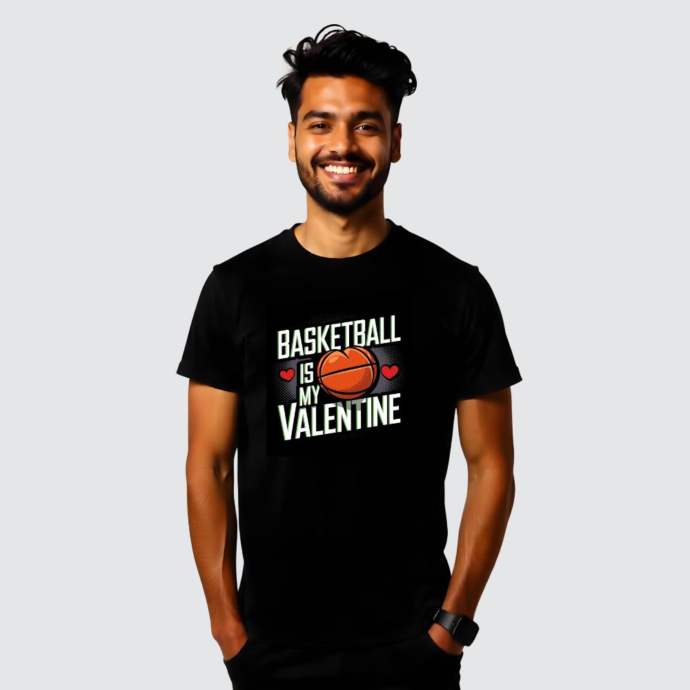 Basketball is my Valentine - Men's Casual Tees Customised