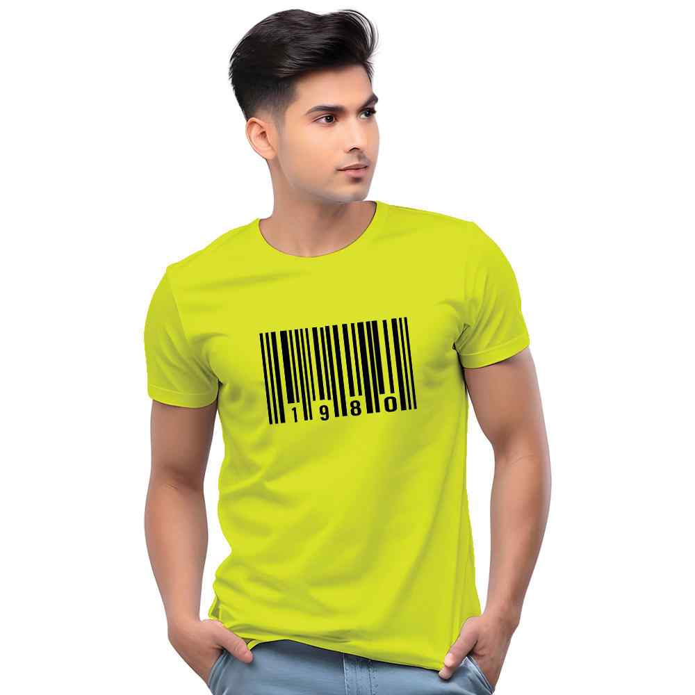 Barcode Year Customised Men Casual Tshirt