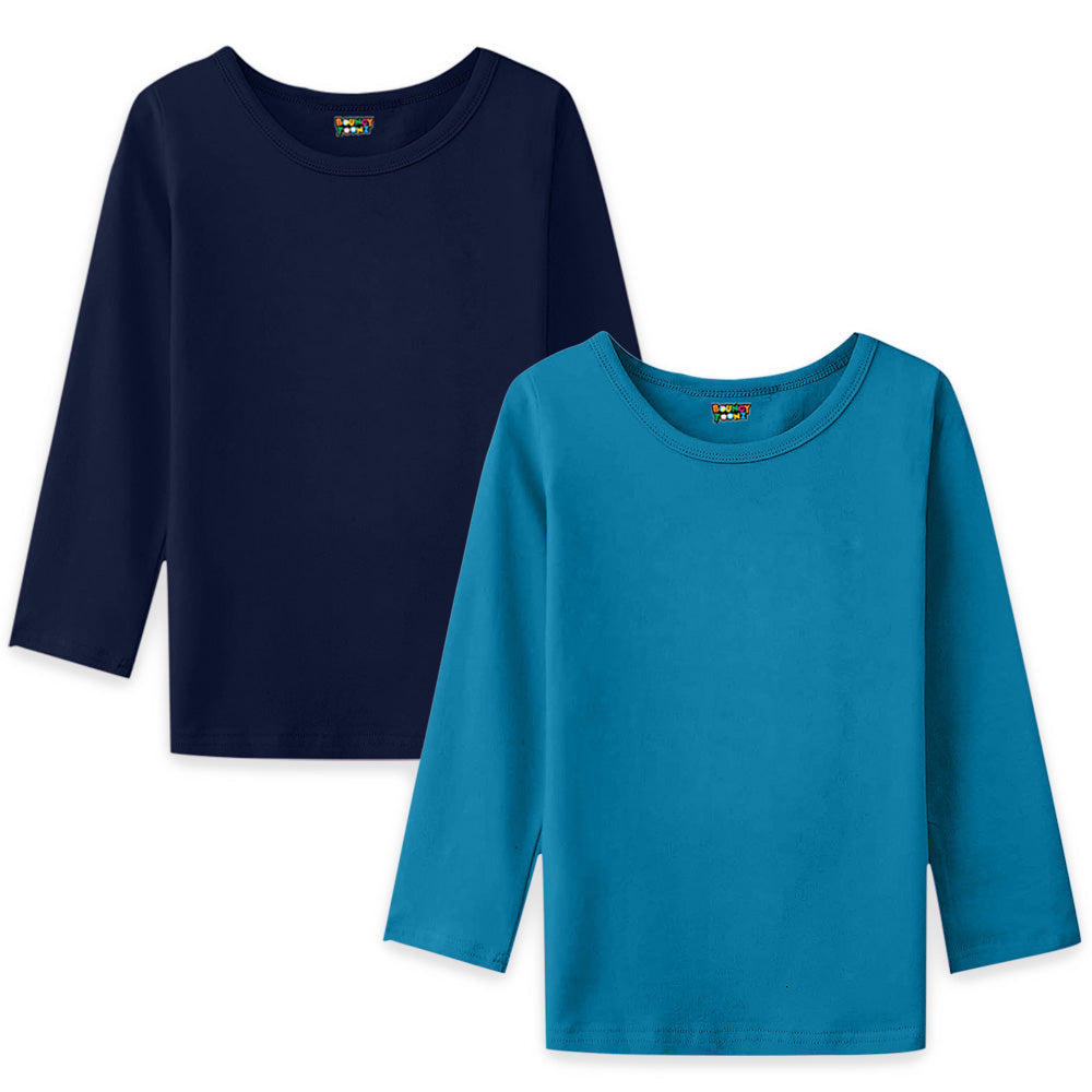 2pc Kids Girls Plain Long Sleeve Tshirts