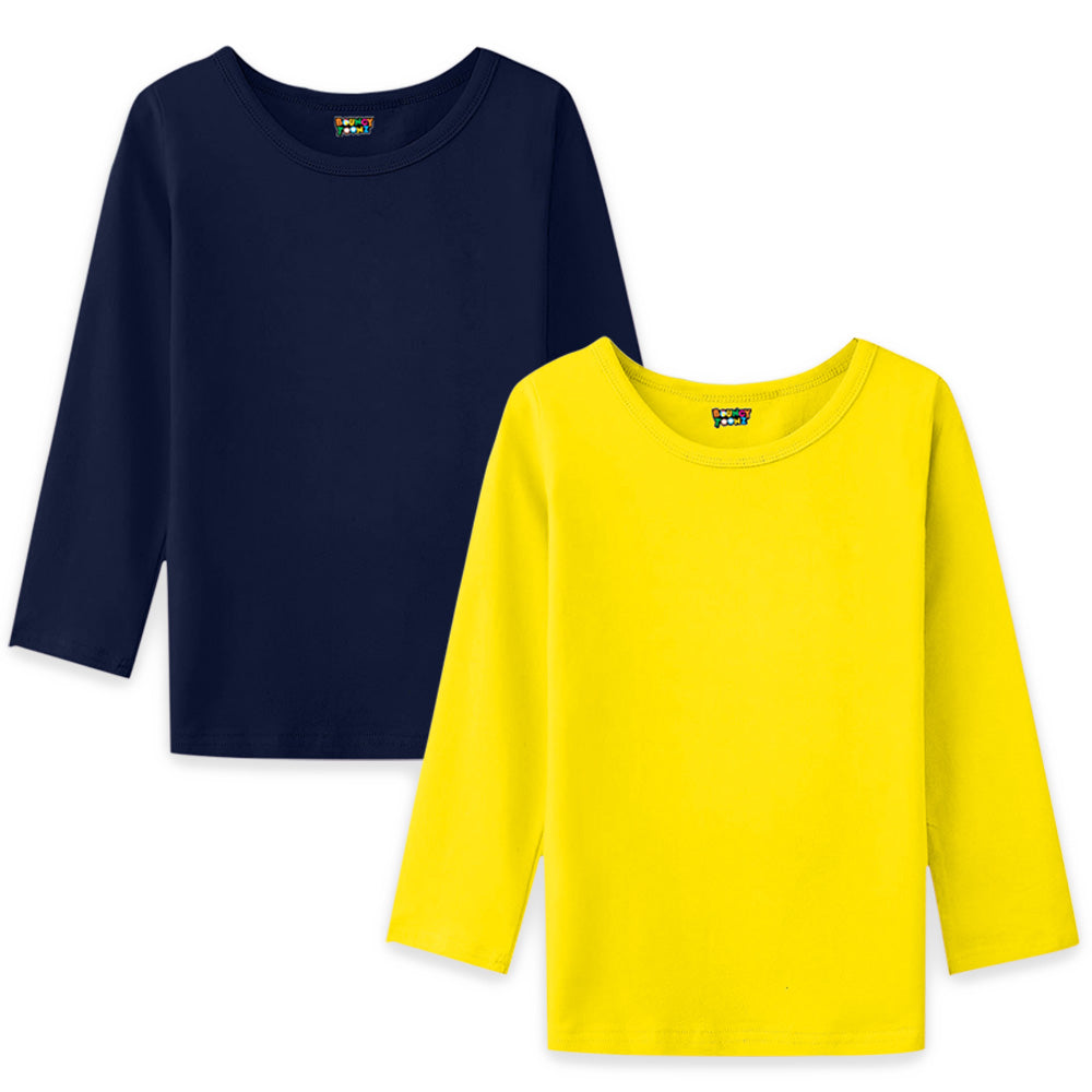 2pc Kids Girls Plain Long Sleeve Tshirts