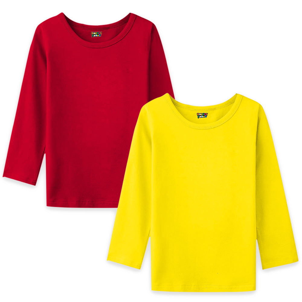 2pc Kids Girls Plain Long Sleeve Tshirts