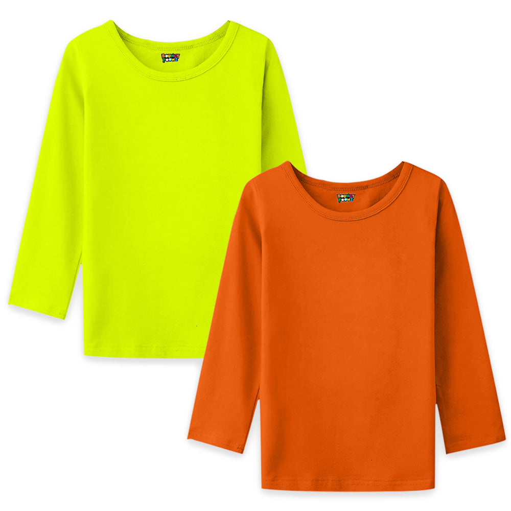 2pc Kids Girls Plain Long Sleeve Tshirts