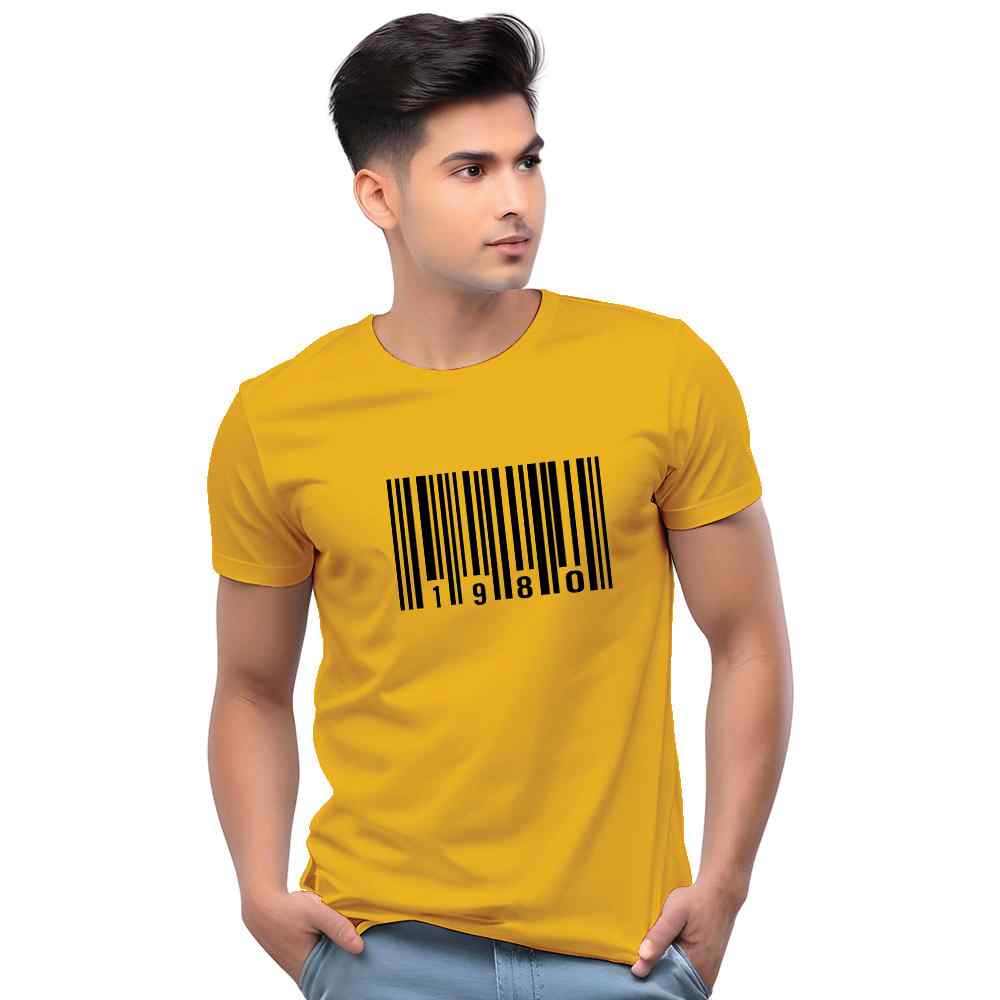 Barcode Year Customised Men Casual Tshirt