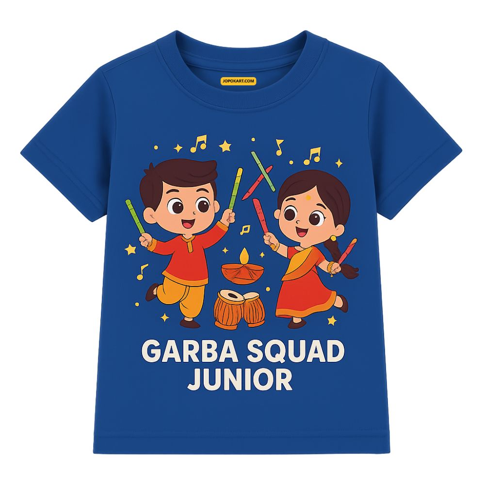 "Garba Squad Junior" Name Customised Navratri Festive Kids T-Shirt
