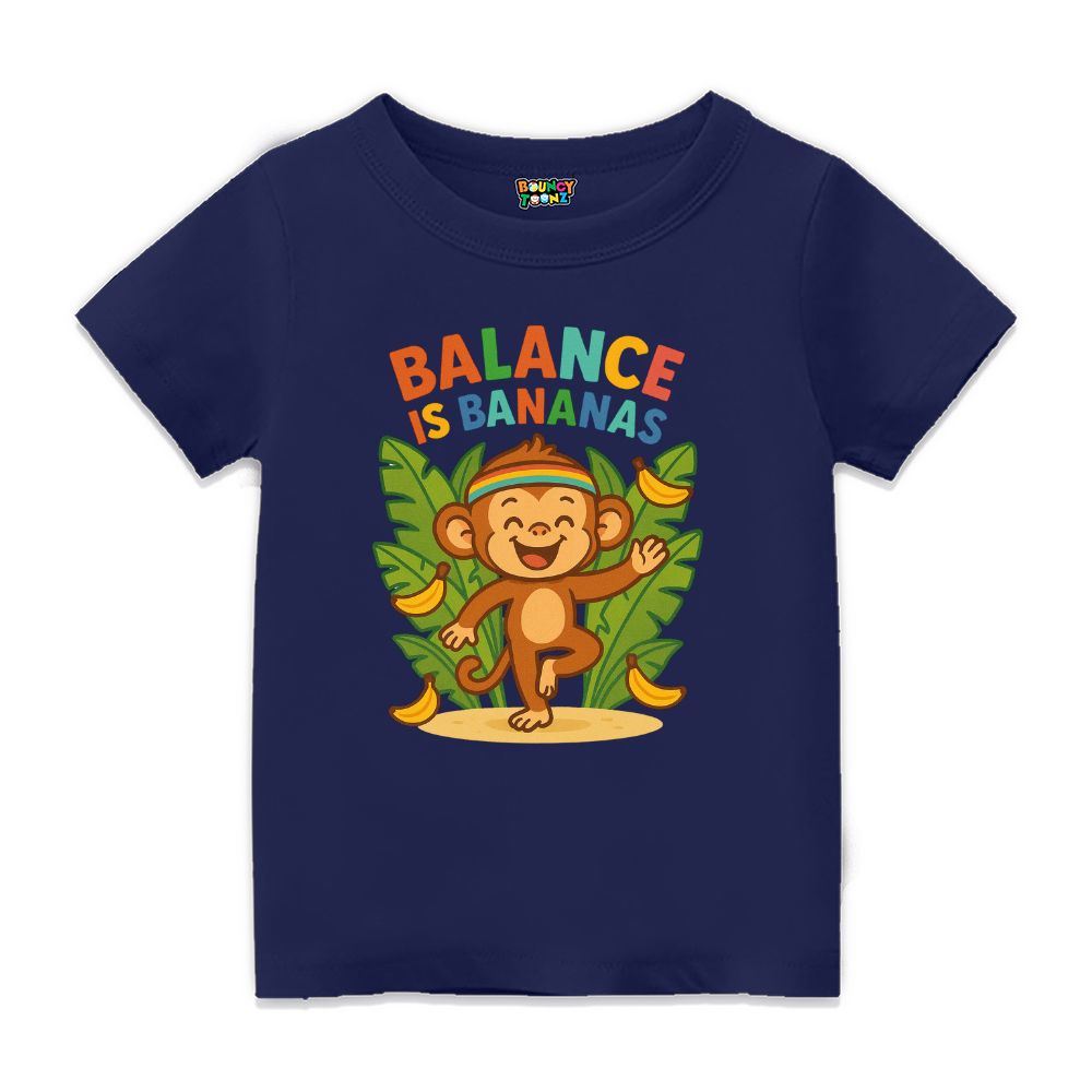 Balance is Bananas Funny Yoga Pose kids Tshirts