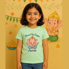 Blessed by Bappa – Ganesha Themed Custom T-Shirt for Kids