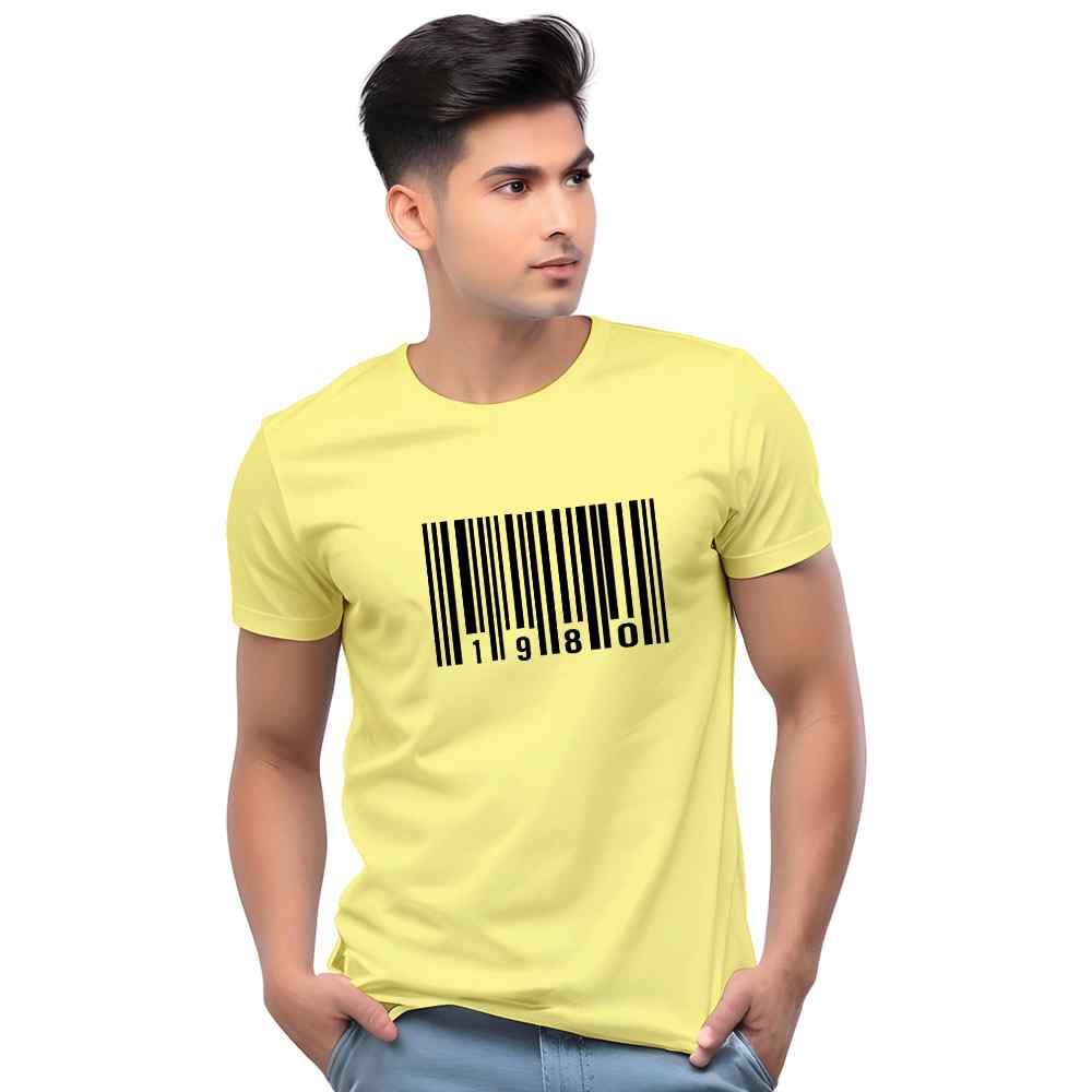 Barcode Year Customised Men Casual Tshirt