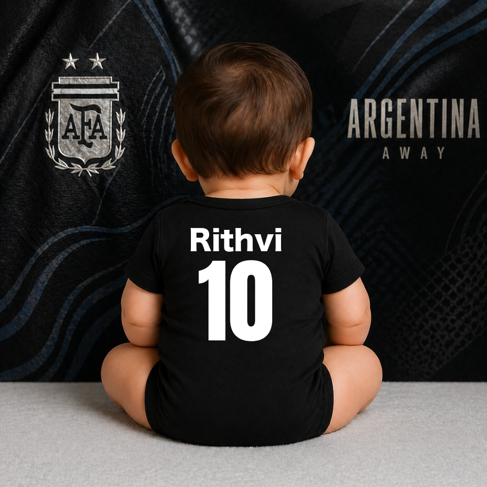 Argentina Football Fan Baby Romper – Custom Infant Jersey Outfit with Name & Number