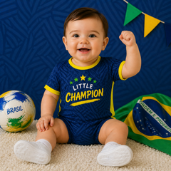 Brazil Team Baby Romper – Personalized Infant Football Jersey with Custom Number