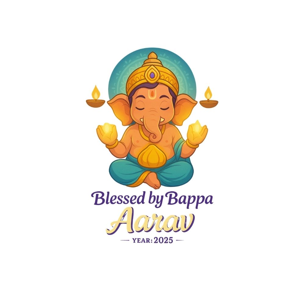 Blessed by Bappa – Ganesha Themed Custom T-Shirt for Kids
