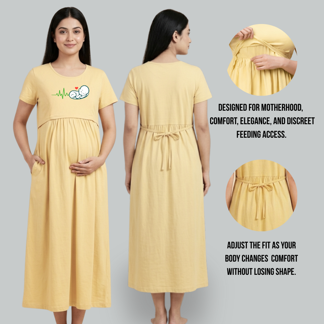 Buy Maternity Feeding T-Shirt Dress | Soft Lounge Nursing Dress