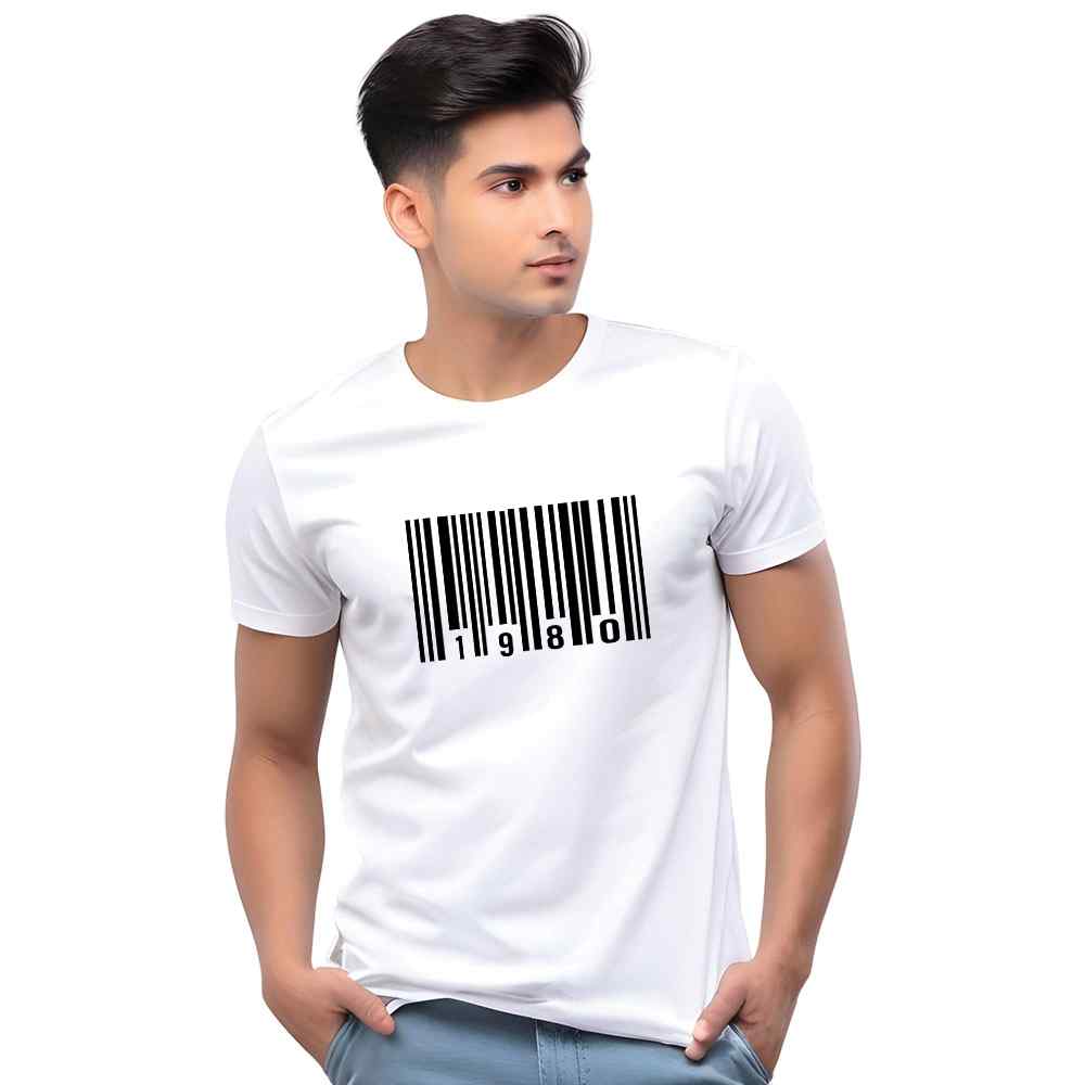 Barcode Year Customised Men Casual Tshirt