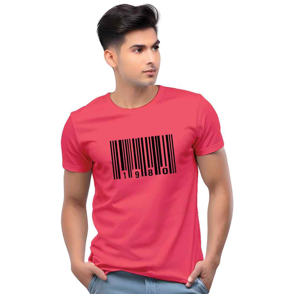 Barcode Year Customised Men Casual Tshirt