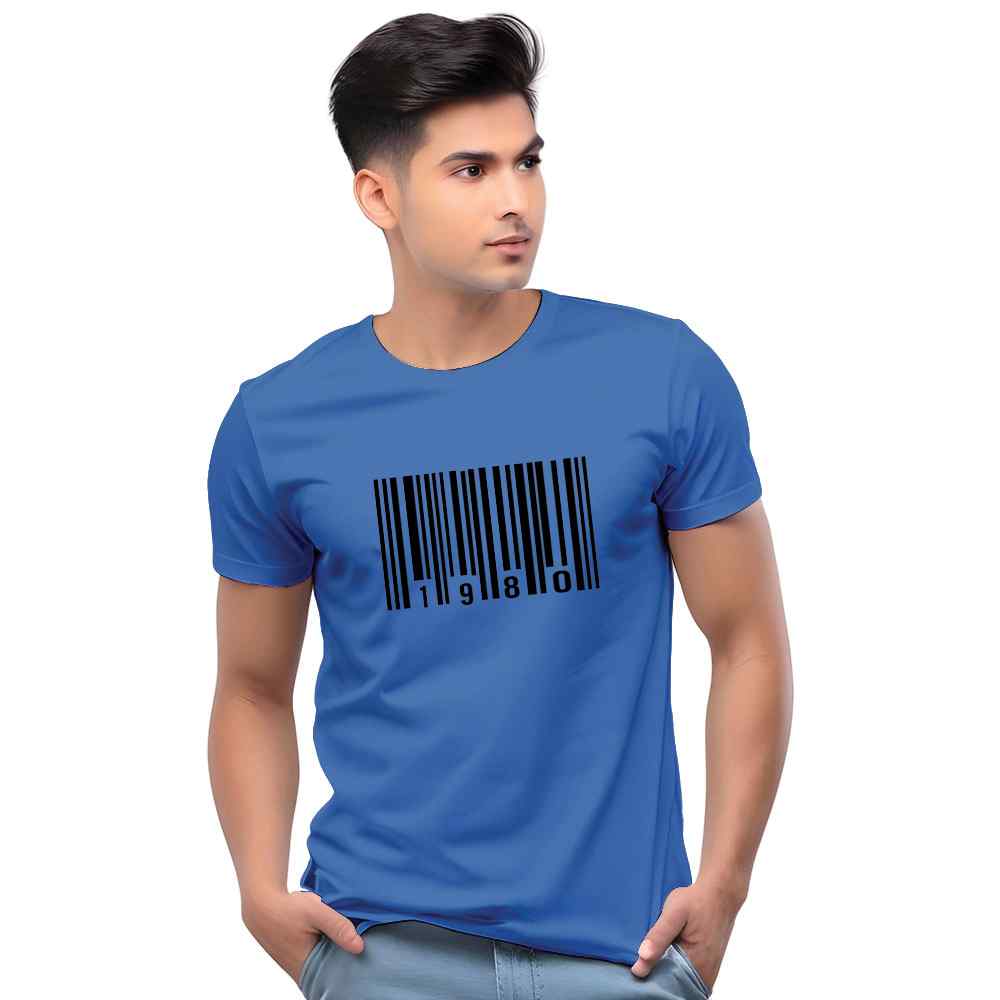 Barcode Year Customised Men Casual Tshirt