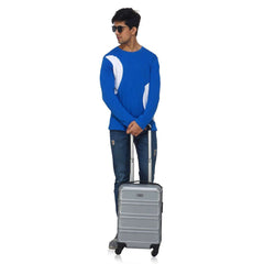 Blue Arc Style Crew Neck Long T-shirt
