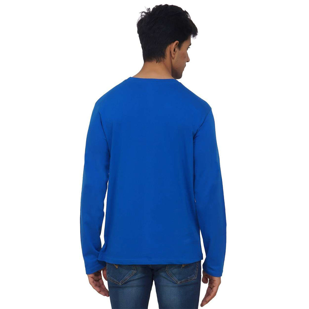 Blue Arc Style Crew Neck Long T-shirt