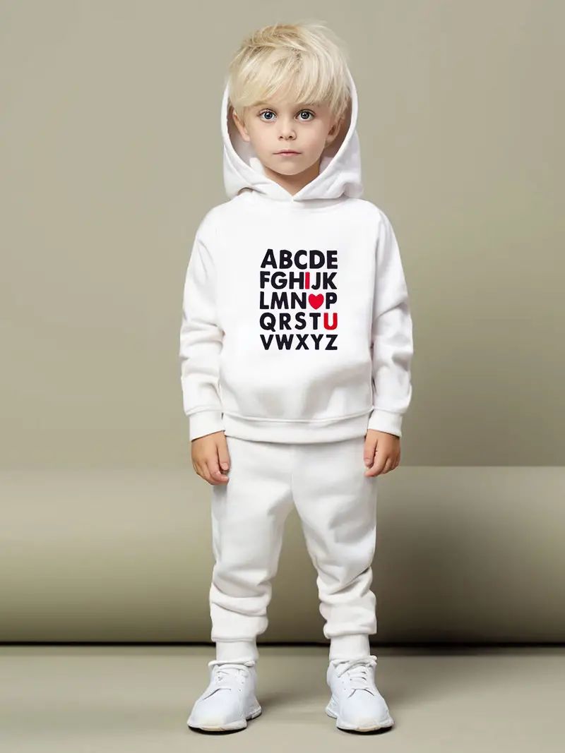 Aphabet Cute I Love You Sweatshirt Hoodie Pant set combo