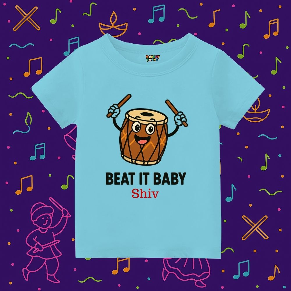 Beat it Baby Kids Cute Garba Tshirt