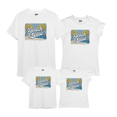 Beach Please text and Nature Scene  Printed Family T-Shirts