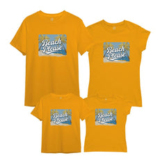 Beach Please text and Nature Scene  Printed Family T-Shirts