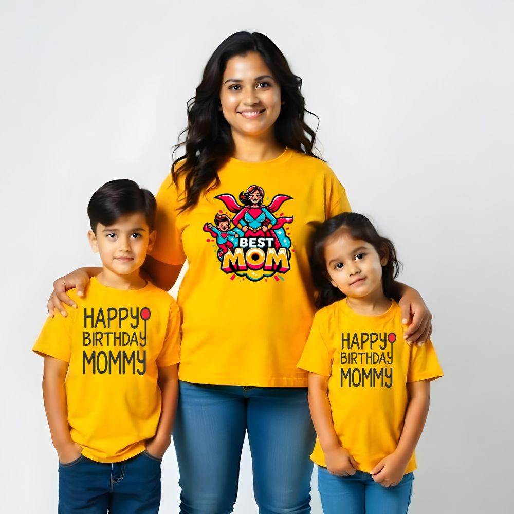 Best Mom - I have the best mom in the Galaxy Mom and Kids Matching Tshirts