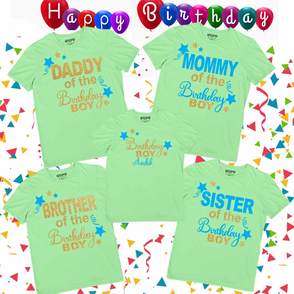 Birthday Boy - Custom Name Matching Family Tshirts